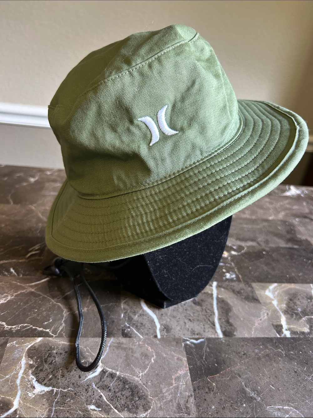 Hurley Olive Bucket Hat with White Logo